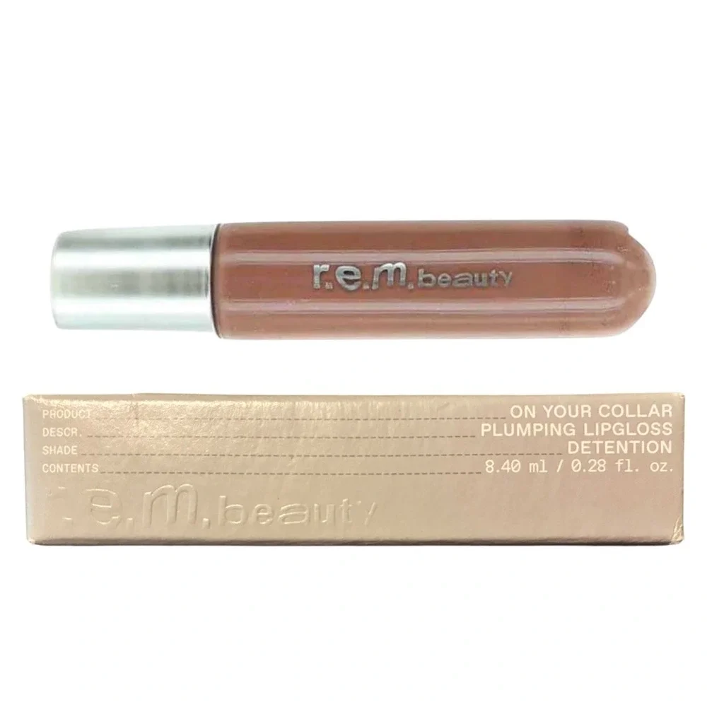 r.e.m. beauty On Your Collar Plumping Lip Gloss Detention Cool Nude NIB Original